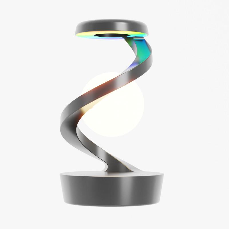 Инновационная вращающаяся RGB настольная лампа: Беспроводное зарядное устройство, с регулируемой яркостью, безопасное для глаз, ночник для снятия стресса