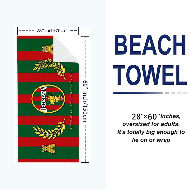 Пляжное полотенце Ternana Calcio Print, Большое мягкое быстросохнущее полотенце для пляжа, кемпинга, плавания