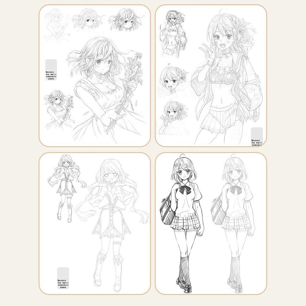 Sketching Line Draft Practice Books Anime Characters Art Copy Practice Book Student