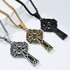 New Stainless Steel Men's Necklace Ladies Necklace Punk Retro Cross Celtic Necklace Pendant Joker.