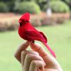 2pcs/set Red Foam Feather Bird Artificial Imitation Cardinal Birds Model Home Garden Plant Wedding Decoration Ornaments DIY Party