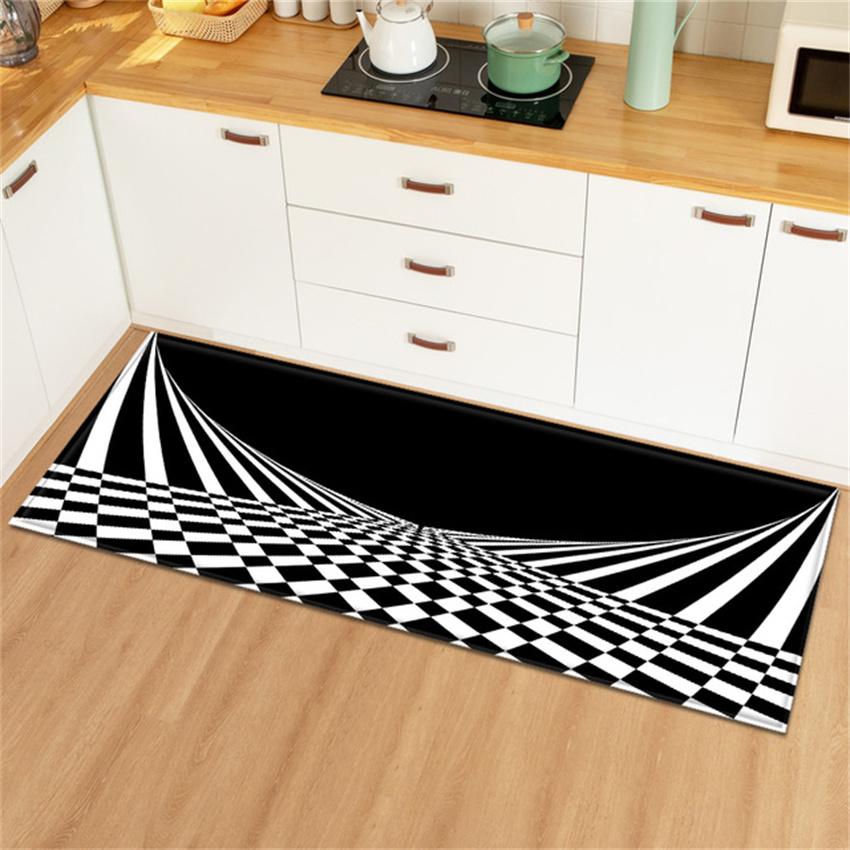 Magic Photo Rug for Kitchen Entrance Doormat 3D Vortex Illusion Pattern Printed Dining Room Rugs Multicolour Home Decoration