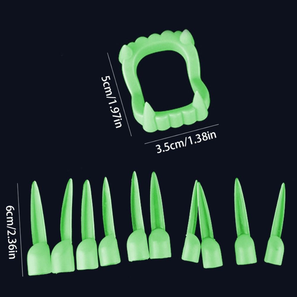 Glow in Dark Halloween Canine Teeth Funny Glowing Finger Protector All Saints' Day