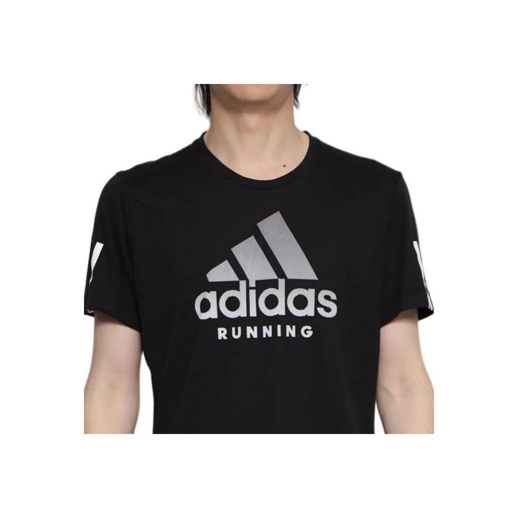 adidas Runit Футболка с круглым вырезом, удобная спортивная футболка с коротким рукавом, мужские топы, черная EC7494