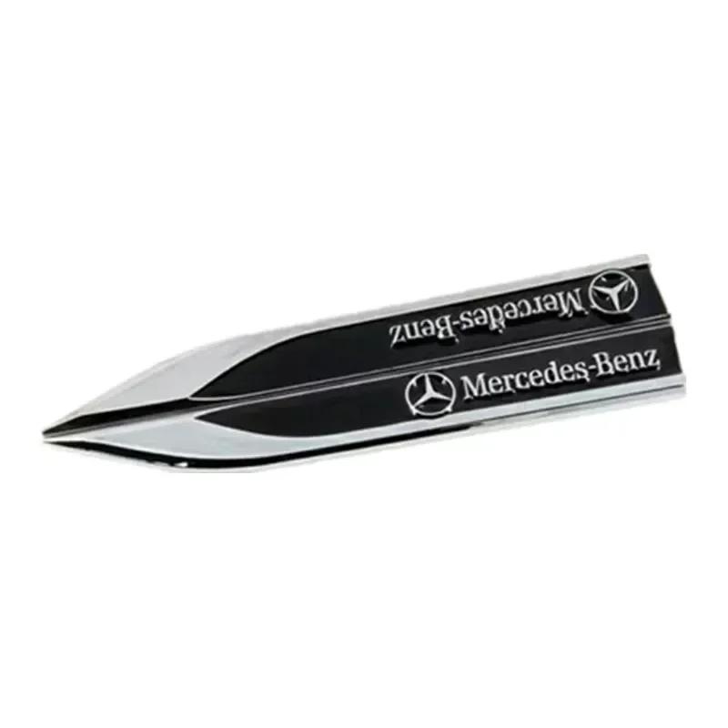 2pcs 3D Metal Car Fender Side Wing Emblem Badge Sticker For Mercedes Benz New B/C/E Class A Class C200L GLC GLK New CLA GLA BG1