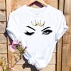 Women Print T-shirts Watercolor Eye Lashes Eyelashes Trend Graphic Tops Fashion Short Sleeve Summer Shirt Female Tees