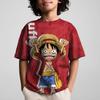 Cool 2025 New One Piece Children's 3D Printed Cartoon T-Shirt O-Neck Short Sleeve Luffy Sportswear Top 4-14T
