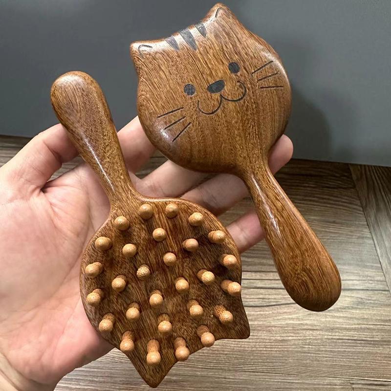 Массажная расческа для кожи головы с рисунком из сандалового дерева, расческа Meridian, зубчатая расческа для волос на голове, массаж тела, скраб для тела, гуаша