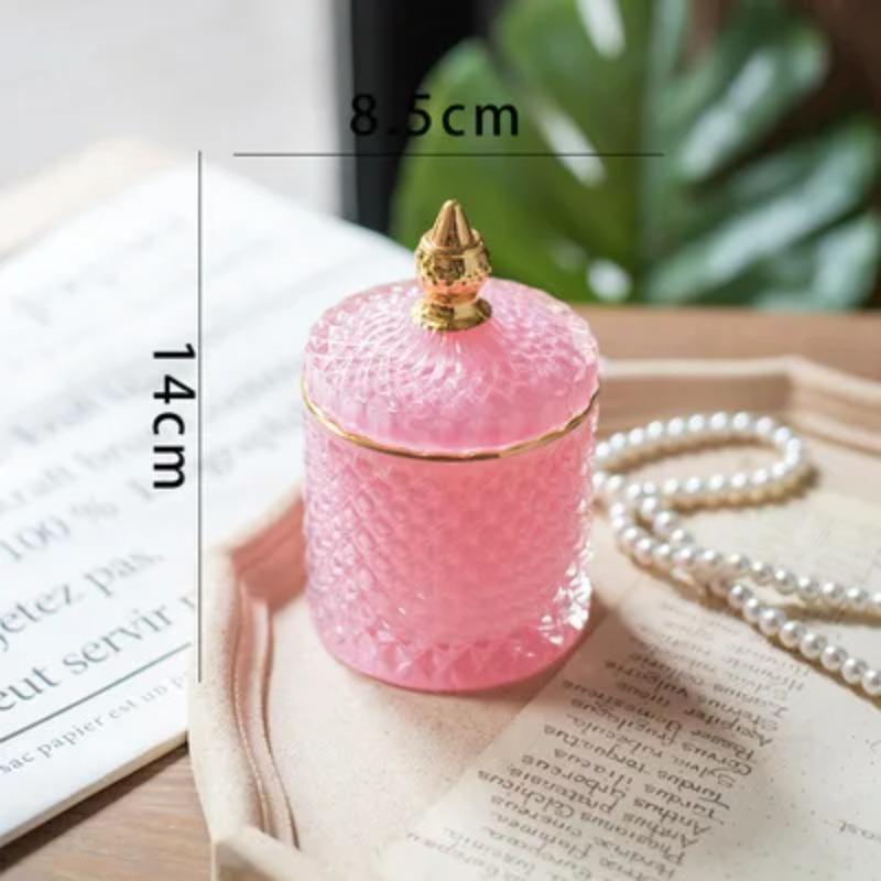 Классическая европейская банка для хранения из хрусталя и бриллиантов, банка для хранения конфет, коробка для ватных палочек, гальваническое покрытие с крышкой, современные предметы домашнего обихода