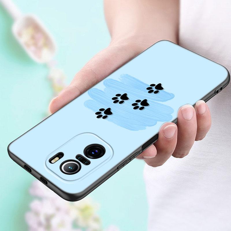 Dog Paw Best Friends Phone Case For Xiaomi POCO F2 F3 M2 M3 M4 X3 X4 Pro NFC F4 GT 5G F1 X2 C3 C31 C40 M5S Soft TPU Black Cover
