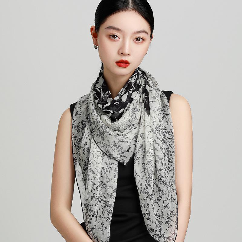 Handmade 100% Mulberry Silk Square Scarf Shawl