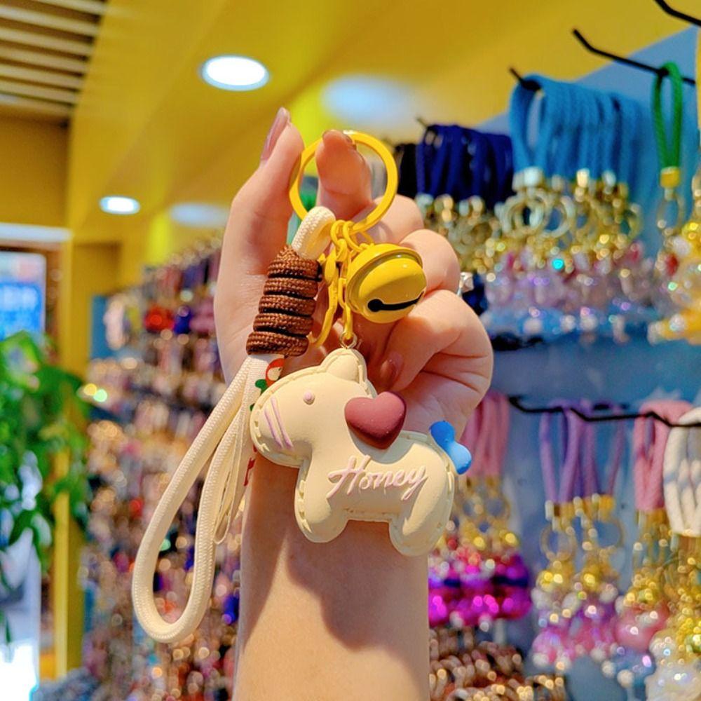 Candy Color Pony Resin Keychain Cute Design Horse Pendants Zodiac Pony Doll Keychain Accessory