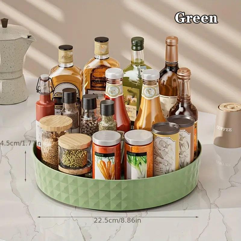 Вращающаяся на 360 градусов подставка для специй, органайзер для специй для хранения на кухне дома, полка для хранения в ванной, комод, прозрачный, зеленый, белый KTY
