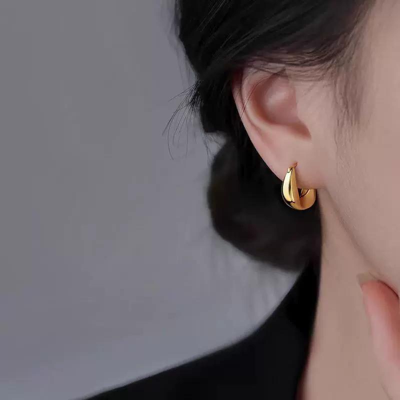 Серьги-кольца из серебра 925 пробы для женщин, модные, простые, массивные, круглые, подвески, предотвращающие аллергию, ювелирные изделия, подарки для вечеринок