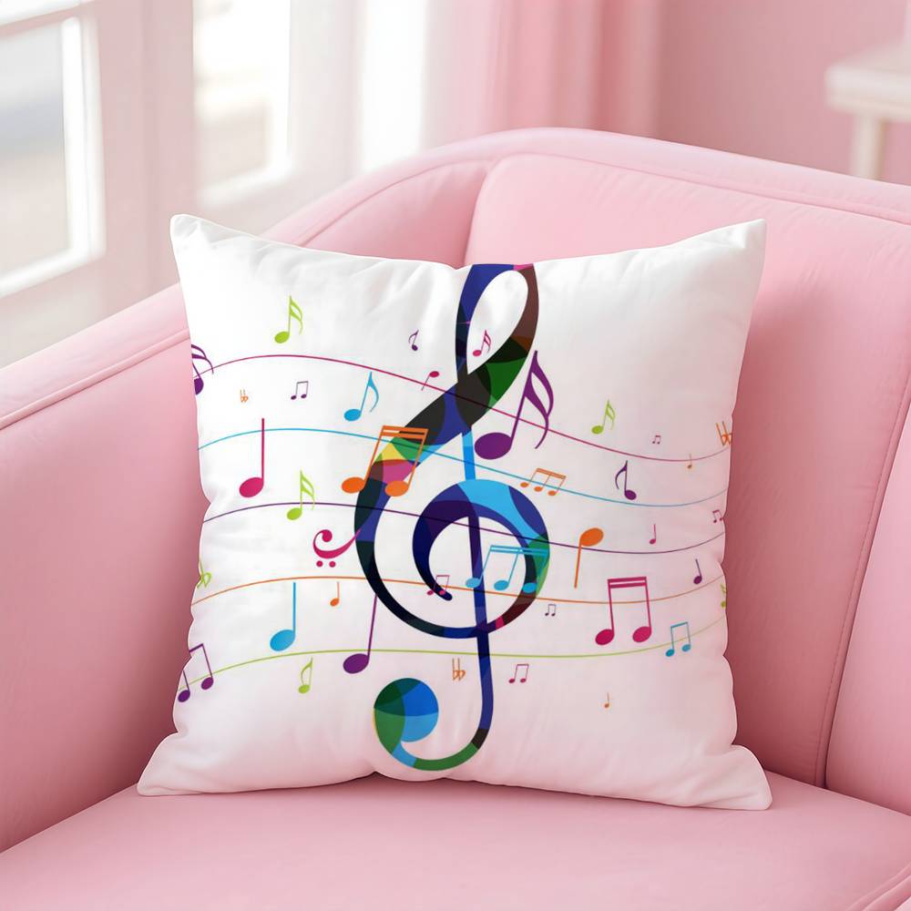 Sheet Music Printing Pillow Case Pattern Printing Pillowcase Living Room Sofa Cushion Cover Bedroom Room Decor