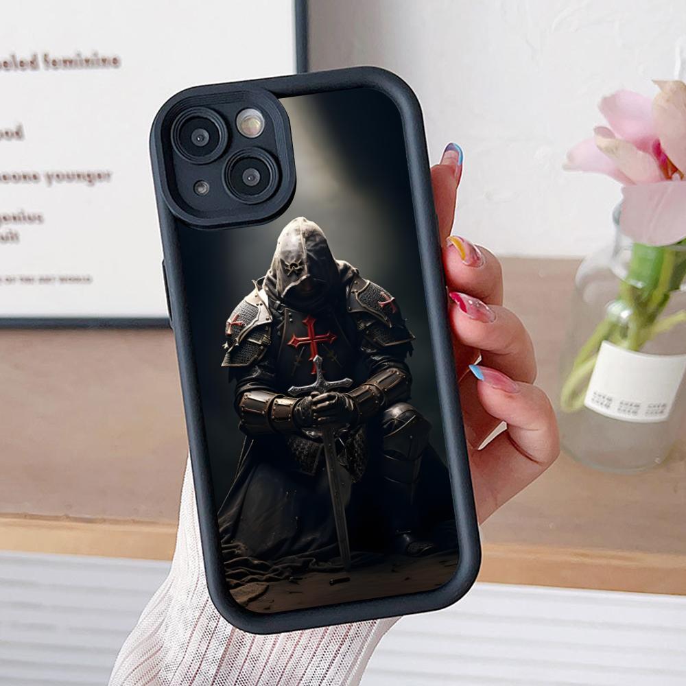 Чехол для мобильного телефона Рыцари-тамплиеры для iPhone 17 16 15 14 13 12 11 Air Pro Max Plus Утолщенный ТПУ Цветной Чехол Роскошный Чехол