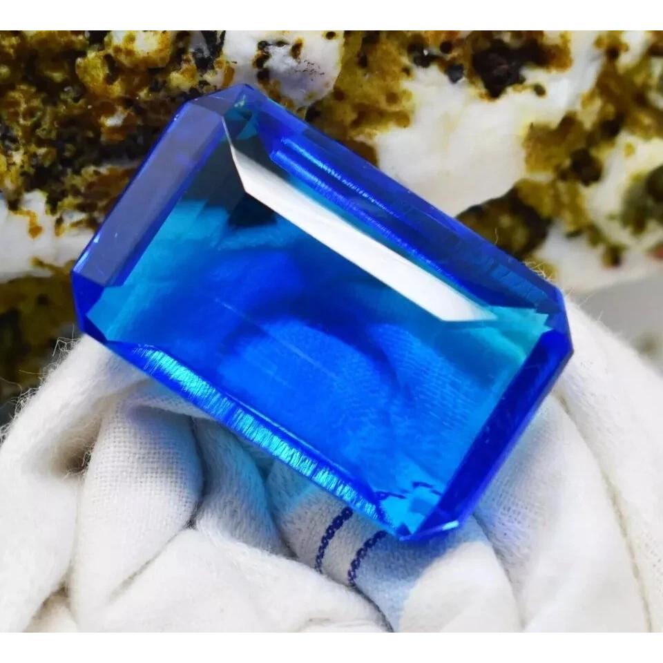Beautiful Topaz Sky Blue Brazilian Natural Emerald Cut 148-150 Ct Gemstone