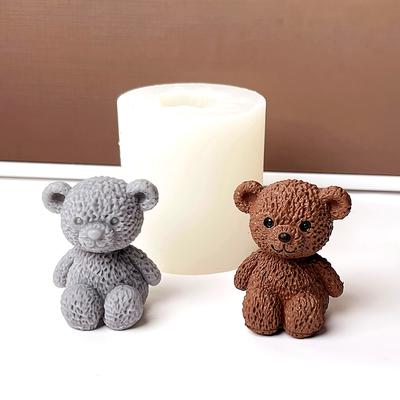 1 шт. силиконовая форма в виде плюшевого мишки для DIY поделок Идеально подходит для смолы, свечей, глины Прочная Идеально подходит для творческих любителей, материалы для DIY поделок