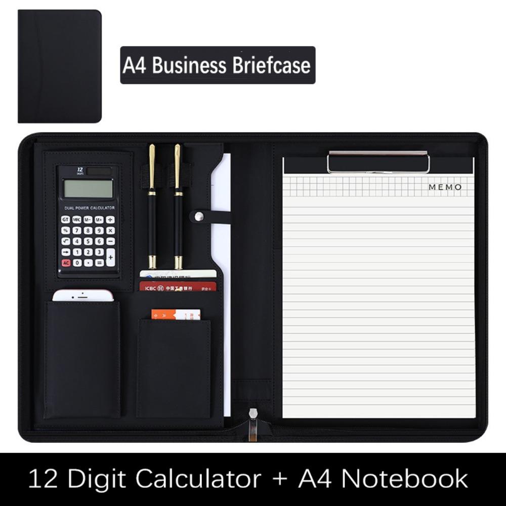 Папка для файлов формата А4 на молнии с калькулятором, блокнот для заметок на совещании, портативный бизнес-блокнот, совещание