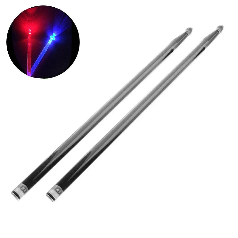 2Pcs Acrylic Light Up Drum Sticks Colorful Fluorescent Drumsticks Drummer Gifts