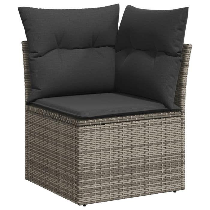 VidaXL Salon de Jardin avec Coussins 7 pcs, Canapés de Terrasse, Ensemble de Meubles de Patio, Mobilier d'Extérieur, Gris 3225801