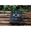 Sun Moon Leather Journal for Men Women of Antique Handmade Deckle Edge Vintage Paper Traveling Sketchbook Poetry Book. ( 100 Pages )