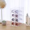 4Pcs Eyeglass Case Storage Organizer Large Capacity Dustproof Transparent Stackable Sunglass Glasses Storage Box with Lid