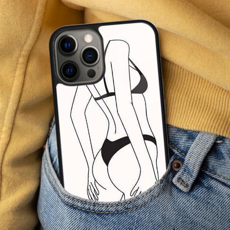 Woman Body Line Art Soft Phone Case for iPhone 17 Air 16e Pro max 15 Pro 13 14 Plus 11 12 MagSafe Magnetic Coque