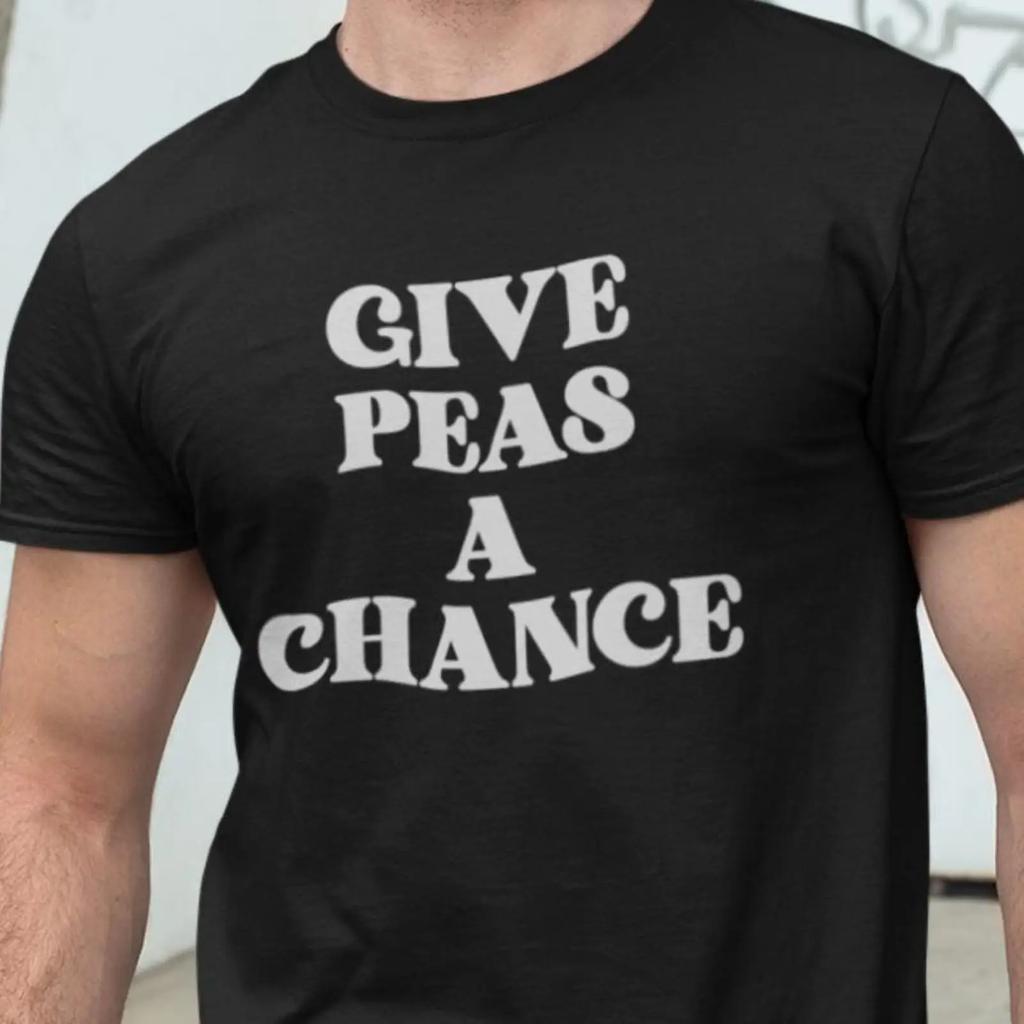 Give Peas A Chance T Shirt vintage Washed designer clothes Versatile graphic Soft fashion Top For Everyday Wear Breathable