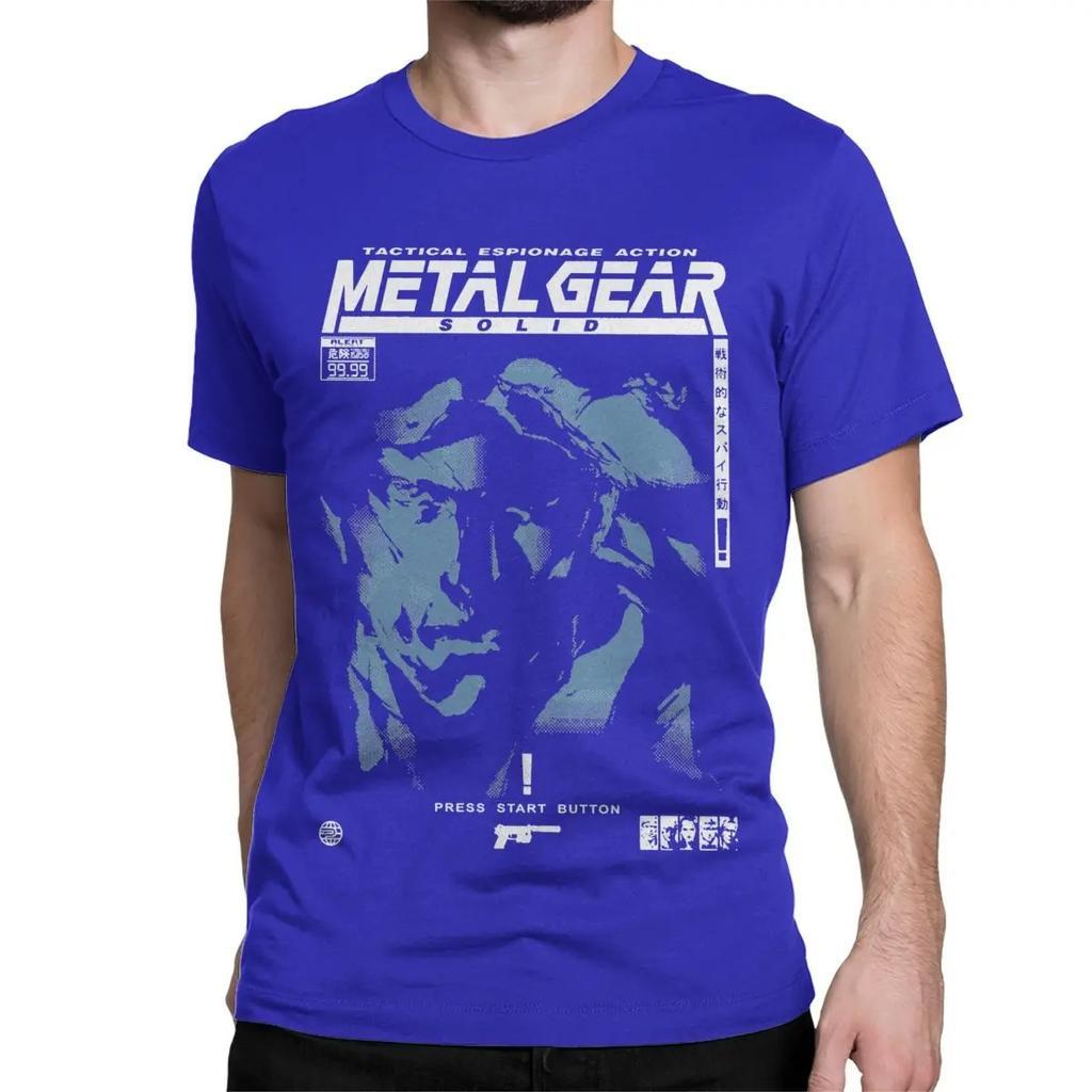 Мужская и женская футболка MGS1 Solid Snake Game, хлопковые топы Metal Gear, забавные футболки с коротким рукавом и круглым вырезом, классические футболки