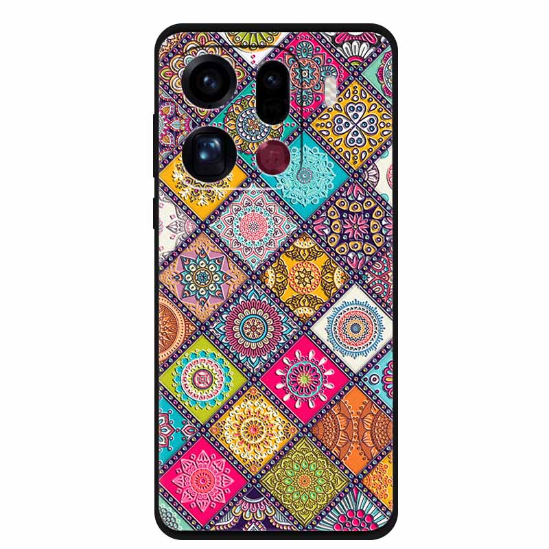 3D Чехол с цветами для Oppo Find X9 Pro 5G Чехол Тиснение Рельефный Цветочный Черный Силикон Мягкая Задняя Крышка для Oppo Find X9 Pro Чехол Funda