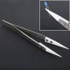 Steel Stainless Ceramic Pointed Tip Tweezer Heat Resistant Antistatic Antiacid