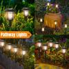 6 Pack Solar Path Lights with Edison Bulb, Waterproof Outdoor Garden Lights for Patio, Walkway, Driveway - Warm White