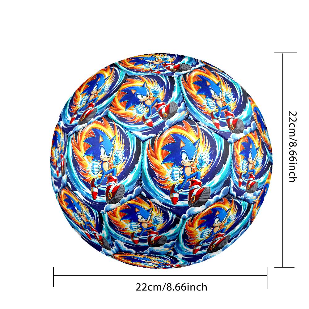 1pc Sonic the Hedgehog Pattern Football, Standard Size 5 Soccer Ball Stylish Sport Football for Competition Play and Training