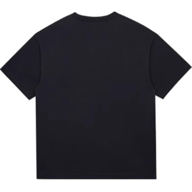 New Era FW24 Базовая серия Однотонная футболка с круглым вырезом с коротким рукавом Унисекс Топы Черный 14455382