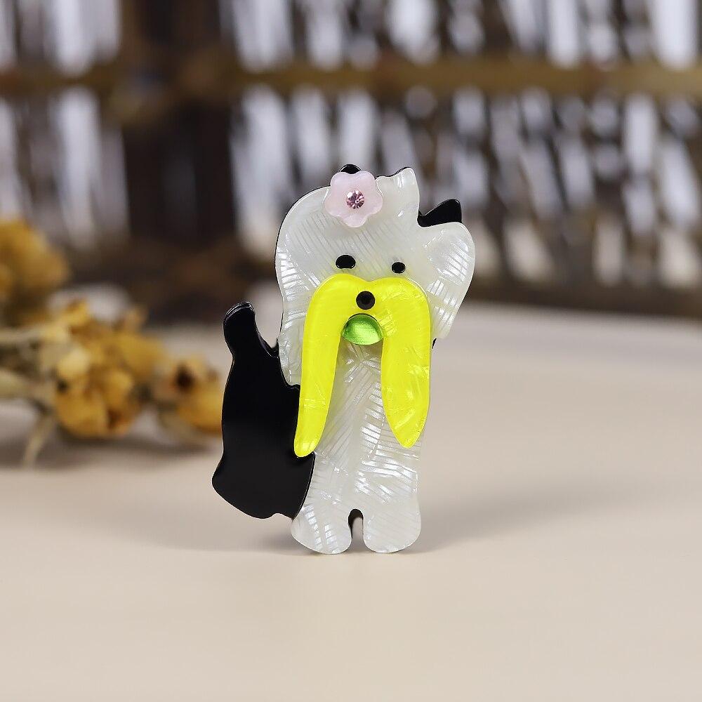 Blucome Милые акриловые броши в виде собаки на заказ для женщин и детей, брошь в виде домашнего животного, булавки, значок, шарф, шляпа, модные украшения, корсаж, женский