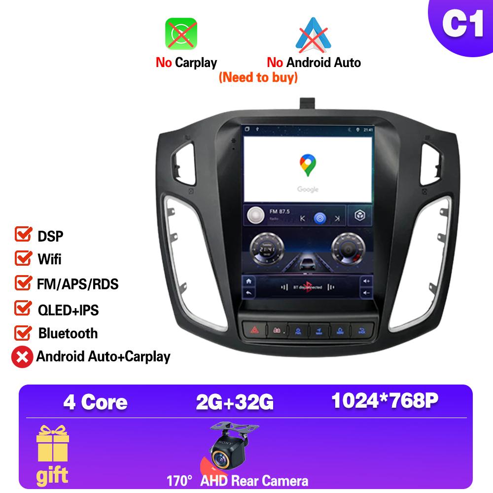 9.7 inch Android 14 Car Radio For Ford Focus 3 Mk 3 2011 2012 - 2019 Multimedia Carplay Video Player GPS navigation Stereo 2Din