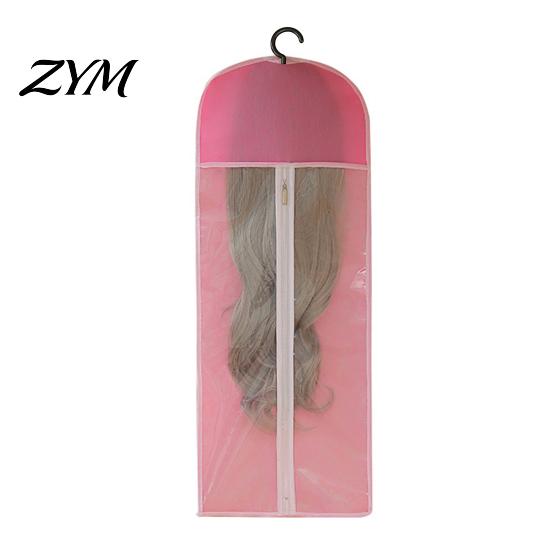 Closet Wig Organizer with Hooks Storage Hanging Bag Hook, Breathable Non-woven Fabric Dust-proof Protector, Space Saving Portable Zipper Case