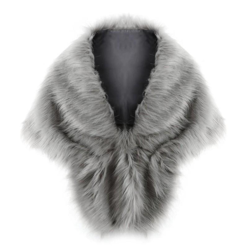 Bride Fox Fur Cape Cloak Wedding Party Faux Shawl Cosplay Costume