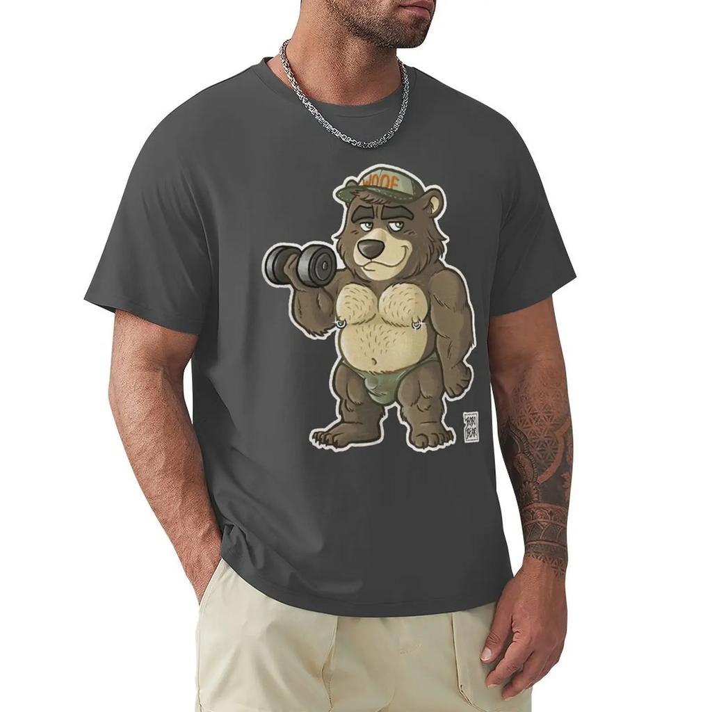 Повседневная футболка Thicc Bear Animals Strong Wildlife Футболка Harajuku с коротким рукавом Футболка с графикой из 100% хлопка