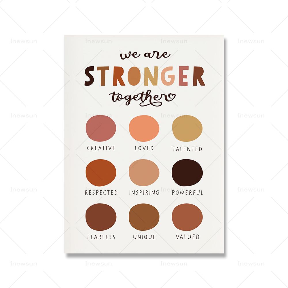 Инклюзивный класс Искусство Разнообразие Плакат Человеческое Равенство Принты Дети Настенная Картина На Холсте Любимая Доброта Декор Класса Картины