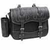 DEGNER Nylon Saddlebag with Bottle PVC and Holder, Fire, (Synthetic Leather) Nylon, 29x37x12cm, Black, NB-1F