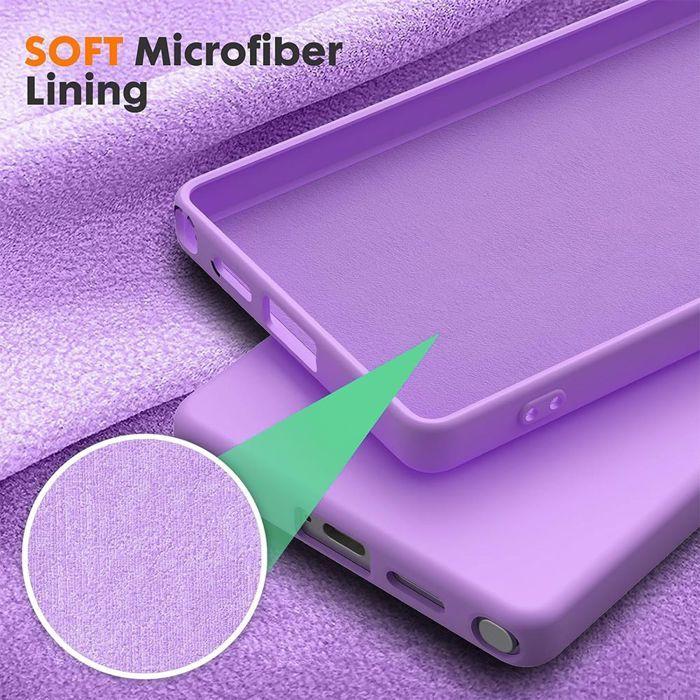 Чехол для Samsung Galaxy S25 Ultra - BOOLING - Жидкий силикон Фиолетовый - 2 Закаленных стекла