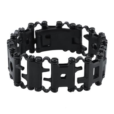 29 в 1 Многофункциональный браслет из нержавеющей стали для использования на открытом воздухе Портативный панк-браслет