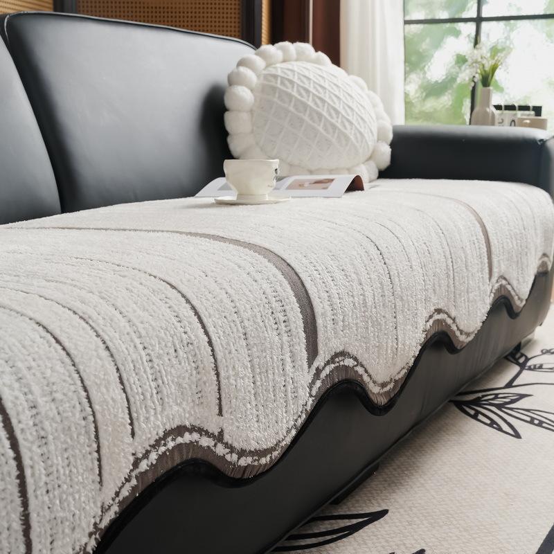 New Sofa Cushion Four Seasons Universal Leather Sofa Special Pad Fixed Non-Slip High-Grade Special-Shaped Seat Cushion Cloth
