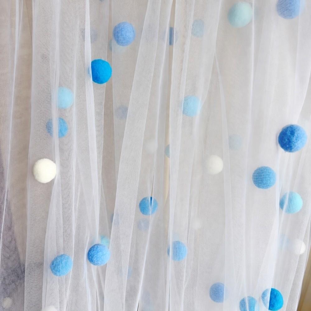 DIY 3D Pom-Poms Tablecloth Multi-purpose Gauze Tablecloth Tulle Table Runner Dining Room