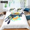 Пододеяльник Кенгуру Полиэстер Бохо Черепаха Рыба Красочный Тай-Дай Покрывало Пейсли Животная Тема Комплект Постельного Белья Размер Квин Кинг