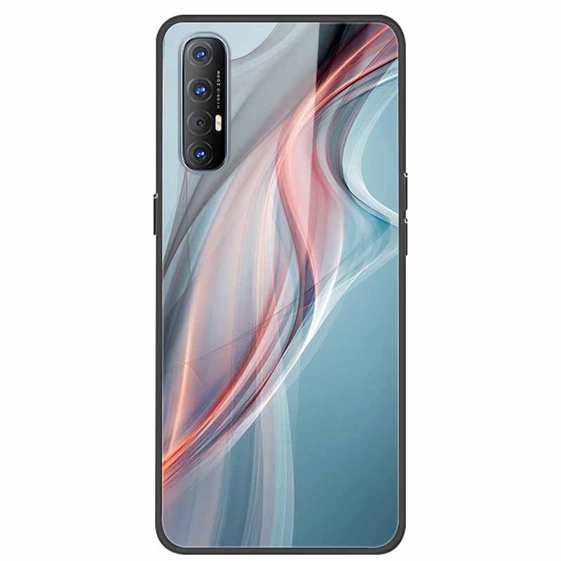 Чехол для телефона Oppo Reno3 Pro 5G Reno 3 Pro Мягкий бампер Закаленное стекло Жесткая задняя крышка Чехлы Для Oppo Reno 3Pro Чехол 6.5" Fundas