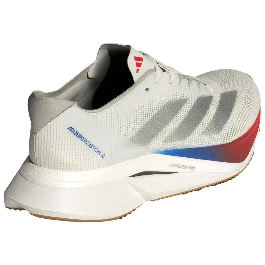 adidas Adizero Boston 12 White Matte Silver Pure Ruby женские кроссовки Core-White JI4480
