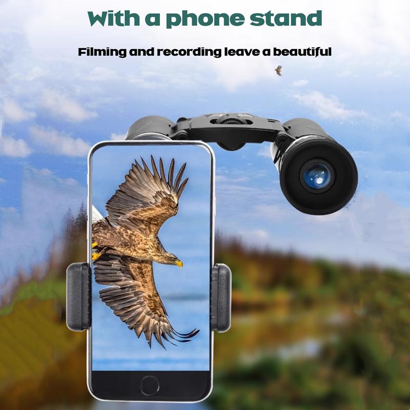 Portable Hd Zoom Folding Binoculars Powerful Long Distance Vision Telescope Compact Optical Binoculars For Outdoor Camping Hiking Sports Wildlife Scen